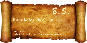 Beretzky Sólyom névjegykártya